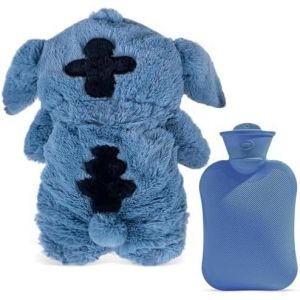 Jgd-Bouillotte Sti-Ch, Bouillotte Peluche, Boui-Llotte Bebe, Boui-Llotte Enfant, Bouill-Ottes Eau Chaude Bouill-Ottees Avec Housse Polaire Boui-Llottee C&acirc;line Pour Enfant Famille (Bleu) - Neuf