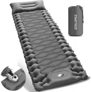 Letnerny-Matelas Camping Autogonflant Portable, Matelas De Camping Gonflable, Matelas Gonflable R&eacute;sistant &Agrave; L'eau, Portable Tapis De Matelas Avec Pompe &Agrave; Pied Pour Camping, Voyage, Plage, Tente - Neuf