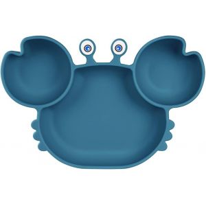 Assiette Ventouse Pour B&eacute;b&eacute;, Assiette Bebe Silicone Avec 3 Compartiments, Passe Au Lave-Vaisselle Et Au Micro-Ondes, S'adapte &Agrave; La Plupart Des Plateaux De Chaise Haute (Rose) - Neuf