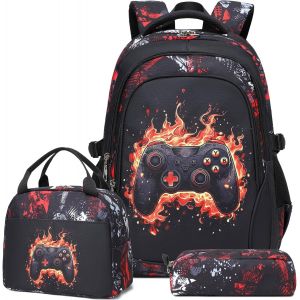 CHECARZHN--NO1-Cartable Primaire Garçons Sac À Dos Pour Enfent Sacs D'École Pour L'École Grand Cartables Primaire Et Secondaire 3 In 1 Set De Sacs À Dos Adolescents Scolaires - Neuf
