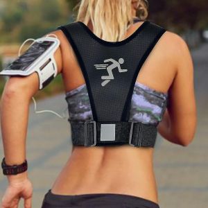 Gilet réfléchissant de course avec sac à dos de téléphone portable Lycra Cyclisme Gilet respirant Jogging Sport Poitrine Pour Accessoires de course-yu - Neuf
