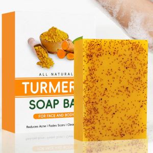 Turmeric-Savon Éclaircissant Au Curcuma-Pour Les Taches Sombres-Savon À L'acide Kojique-Rétablit L'élasticité-1 Pièce - Neuf