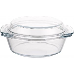 Subzonal-Plat &Agrave; Gratin En Verre Avec Couvercle - 650 Ml - Petit Plat &Agrave; Gratin Rond - 17,5 Cm - Plat &Agrave; Micro-Ondes Avec Couvercle Rond - Passe Au Four - Cocotte En Verre Avec Poign&eacute;es Pour Salade De - Neuf