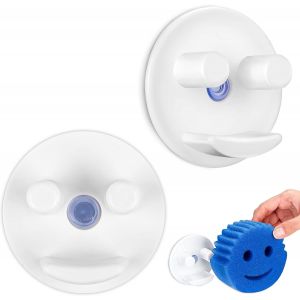 Lot De 2 Porte-Éponges De Cuisine Smiley Avec Ventouses, Installation De La Ventouse Pour Lavabo, Organisateur D'éponge Pour La Cuisine, Éponges Non Incluses - Neuf