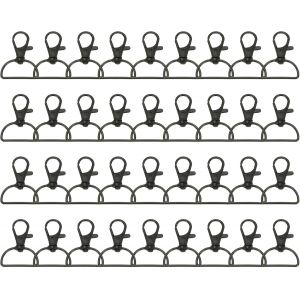Checarzhn--No1-1 Inch 25 Mm Mousqueton Tournant, 60 Pcs Métallique Crochet À Détente Attache Lanyard Avec Anneau D Pour Fabrication De Porte-Clés Bricolage Accessoires De Sac, Noir Foncé - Neuf