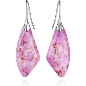 Kal-Boucles D'oreilles En Pierre Naturelle Uniques Irr&eacute;guli&egrave;res L&eacute;g&egrave;res Pendantes Gouttes D&eacute;licates &Eacute;l&eacute;gantes Argent Sterling 925 Plusieurs Styles Boucles D'oreilles Bijoux Pour Anniversaire F&ecirc;te - Neuf