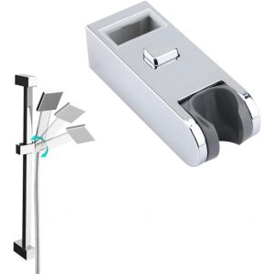 CAP-TICFOX Support de pomme de douche pour barre coulissante, 30x15cm Support de barre coulissante pour douche en ABS chromé Support de Pommeau de Douche Réglable pour salle de bain à domicile ou hôt - Neuf