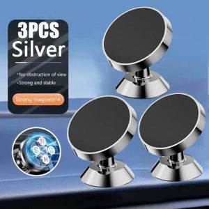 Support De Téléphone Magnétique Pour Voiture,Support Magnétique Pour Téléphone Portable,Support Gps Pour Iphone 14 13 12 Pro Xiaomi Huawei Samsung Oneplus-3 Pcs Silver- - Neuf