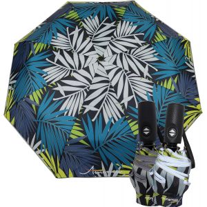 Parapluie de poche automatique | Réfléchissant à 360° | Ouverture et fermeture automatique | Parapluie pour homme et femme | Stable et léger | Meilleure visibilité | Feuilles de palmier | Conçu - Neuf