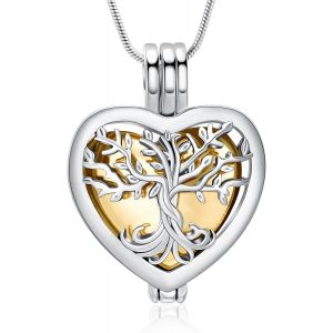 Kal-Colliers Urne Fun&eacute;raire En Forme De Coeur Pour Les Cendres Pour Femmes Bijoux Fleur M&eacute;morial Mini Keepsake Cendres Pendentif Creux - Neuf