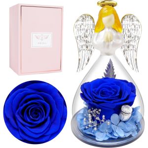 Rose Eternelle Cadeau Noel Femme Ange, Fleur Eternelle Cadeaux Anniversaire Femme, Rose &Eacute;ternelle Cadeau Maman Mamie Belle Mere, Cadeaux Noel Maman Saint Valentin Couple Anniversaire - Neuf