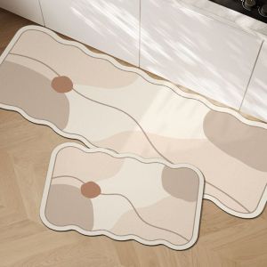 2 Pièces Tapis de Cuisine Antidérapant et Lavable en Machine, Tapis de Paillasson Imprimé Tapis de Sol Cuisine,Tapis Cuisine Devant evier, 40x120cm+40x60cm(style 5) - Neuf