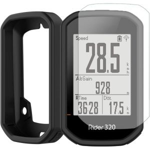 Letnerny-Coque En Silicone Compatible Pour Bryton Rider 320/430/420 + 1 Protections D'&eacute;cran En Verre Tremp&eacute; Pour Bryton Rider 320, Coque En Silicone Souple Protection Antichoc Tout Inclus (Noir) - Neuf