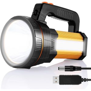 Lampe Torche &Agrave; Led 7000 Lumens,Lampe Torche &Agrave; Led,Rechargeable Cree Led Lampe Torche Super Lumineuse Projecteur Ustellar Lanterne De Camping &Eacute;tanche Projecteur De Recherche (Or) - Neuf