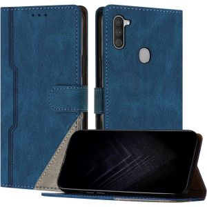 Kal-&Eacute;tui Pour Samsung Galaxy A11/M11, Housse En Cuir Pu Avec [Protection Antichoc Tpu] [Fonction Support] [Porte-Cartes ] Antichoc Magn&eacute;tique Coque Pour Galaxy A11 - Bleu - Neuf