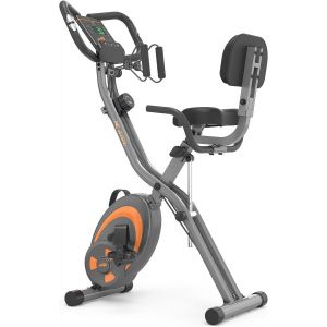 Checarzhn--No1-Vélo D'appartement Pliable Couché Avec Bandes De Résistance Au Bras, Capteur De Pouls, Moniteur Lcd Et Vélo D'intérieur Facile À Assembler 2280 - Neuf