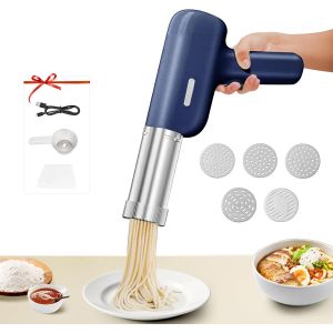 Mevronisshop-Machine A Pates Fraiche Electrique Portable, Machine A Pates Fraiche Avec 7 Accessoires, Machine &Agrave; P&acirc;tes Rechargeable Pour Spaghetti/Fettuccine - Neuf