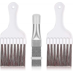 Brosse de nettoyage d'ailettes de condenseur de climatiseur 3 pièces,nettoyant d'ailettes de climatiseur en acier inoxydable,brosse fouet de nettoyage de serpentin de réfrigérateur - Neuf
