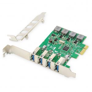 Digitus Carte add-on PCI Express 4 ports USB 3.0 - Neuf