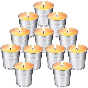 Bougie Citronnelle Ensemble Cadeau pour Extérieur Intérieur, 12 * 2.0oz, 120-180 Heures brûlantes, Bougies 100% en Cire De Soja Naturel Lot, Bougie Citronnelles pour Jardin Voyage Camping - Neuf