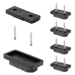 Patins en Feutre de Laine pour Meubles et chaises-Lot de 4 à Visser I 4X Base + 8X vis + 4X Insert Changeable-Ultrasoft-32 x 15 mm-Made en Allemagne-15782800 - Neuf