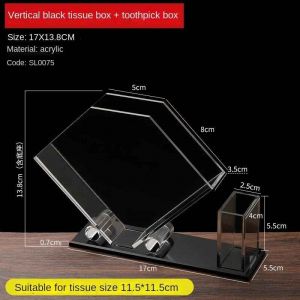 Boîte à mouchoirs en acrylique,porte-mouchoirs Transparent,porte-mouchoirs Vertical,accessoire de rangement de Table de Restaurant,spécialisé dans l'hôtel - Type F - Neuf