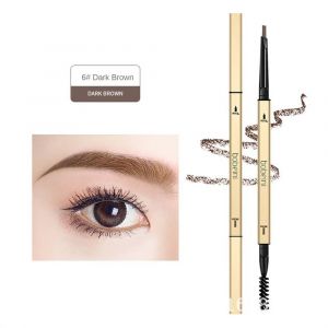Petit Crayon &Agrave; Sourcils Dor&eacute; &Agrave; Rotation Automatique,Double T&ecirc;te Avec Brosse,Naturel,Imperm&eacute;able,R&eacute;sistant &Agrave; La Sueur,Maquillage Durable Pour Les Yeux.6 Dark Brown. - Neuf
