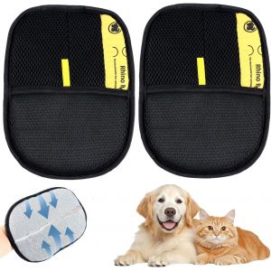 Jgd-Lot De 2 Gants De Toilettage Double Face Pour Chien Et Chat - &Eacute;lectrostatiques Et Faciles &Agrave; Nettoyer, Id&eacute;al Pour Enlever Les Poils, Masser Et Am&eacute;liorer La Sant&eacute; Du Pelage De Votre Animal De Compa - Neuf