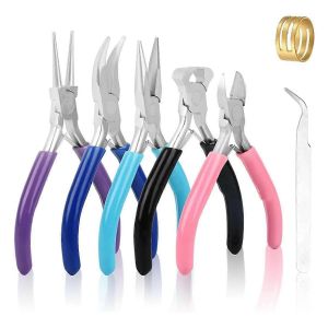 Pince &Agrave; Bijoux, Pack De 5 Pinces De Fabrication De Bijoux, Outils, Pince &Agrave; Pince D'extr&eacute;mit&eacute; Et Coupe-Fil Pour Bijoux Re - Neuf
