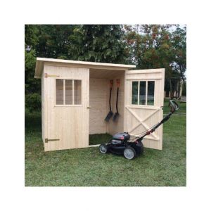 Abri De Jardin Zimowit 200x120x H. 194,5 Cm-120 ---Naturel Clair - Neuf