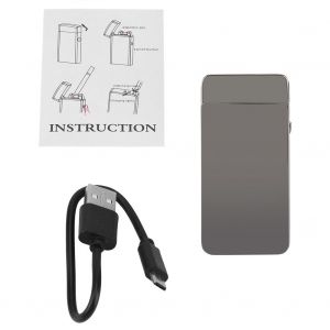 HJLIAN Briquet electrique rechargeable USB coupe-vent sans flamme a double arc, noir - Neuf