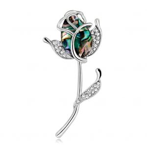 Broche Delicate En Forme De Rose, Coquillage, Strass, Decoration, Bijoux, Cadeau (Al345-A) - Neuf