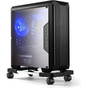 Support Pc sous Bureau,Support d'unité Centrale Mobile,Support Tour pc Taille Réglable,avec Roues verrouillables Adapté À La Plupart des PC -Noir - Neuf