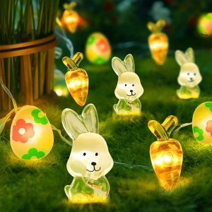 Kal-Led Guirlande Lumineuse De Pâques, 3m 30 Led Guirlande Lumineuse Paques À Piles, Guirlande Lumineuse Lapin Carottes Oeufs, Pour Fête Chambre In/Extérieur Pâques Décor - Neuf