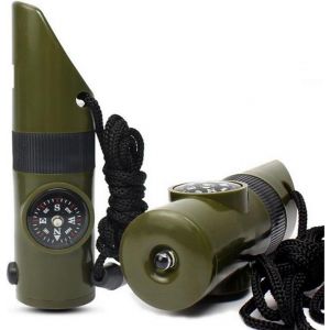 Lot De 2 Sifflets De Survie Multifonctions Pour Camping En Plein Air Avec Lumières Led, Boussole, Thermomètre - Neuf