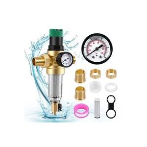 R&eacute;gulateur de Pression d&rsquo;Eau 3/4 Pouce en Laiton &ndash; R&eacute;ducteur avec Manom&egrave;tre &ndash; Contr&ocirc;le Hydraulique - Neuf