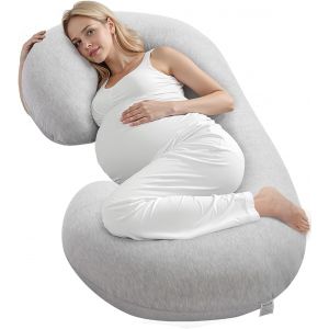 Ulteronixshop-Coussin De Grossesse, Forme C, Oreiller De Maternit&eacute; Pour Tout Corps, Oreiller Soutien Ergonomique Doux Respirant Avec Housse Amovible Lavable, Pour Dormir, Soulager Dos, Ventre, Hanche - Neuf