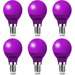 Ampoule LED Couleur E14 4W équivalente 40W AC 220V-240V,Ampoules Guirlande Couleur LED G45,orange rouge jaune bleu vert pour lumières de Noël de patio extérieur (Violet,lot de 6) - Neuf