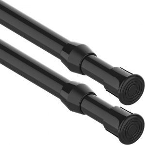 Lot de 2 Barres Rideau Extensible sans Per&ccedil;age Tringle Extensible Pour Portes Fen&ecirc;tres Cuisine Salle De Bains Chambre(30-50cm,Noir) - Neuf