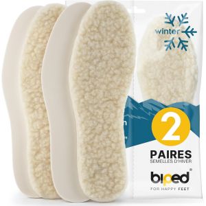 Utigh-2 Paires De Semelles En Laine D'agneau - Semelles Extra-Épaisses En Véritable Laine D'agneau - Semelles Chauffantes Pour Hommes Et Femmes Z1015 - Neuf