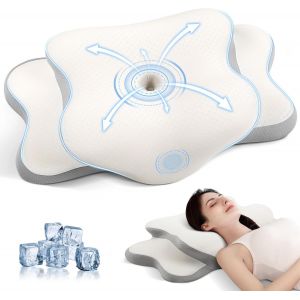 Kalanka-Oreiller Ergonomique Cervical,Coussin Cervicales Pour Soulager Les Douleurs Cervicales,Aux &Eacute;paules,Oreiller Ergonomique De Soutien Cervical Pour Dormeurs Sur Le C&ocirc;t&eacute;,Le Dos Ou Le Ventre,Blanc - Neuf