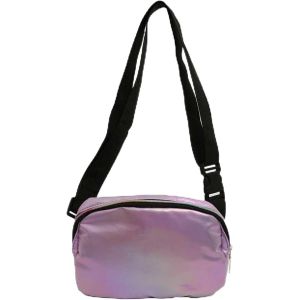 SJZG-Sac Banane Femme Sacoche Banane Ville Unisexe &Agrave; Effet Holographique Sac Banane Multicolore Sac Etanche Multi-Poches Mode Cuir Pu Sacoche Banane Pour Festivals Voyage Randonn&eacute;e Camping (Violet) - Neuf