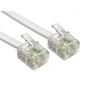 12M C&acirc;ble Plat Pour T&eacute;l&eacute;phone Et Internet Haut D&eacute;bit, 12 M Fil Pour Modem Vers Prise Rj11 Ou Microfiltre, Filtre Adsl 2+/Fibre Optique 6/4 Pour Connexion Internet Rapide (Blanc, 12 M&egrave;tres) - Neuf