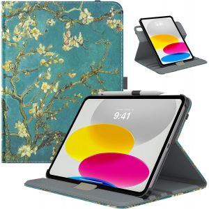 Coque pour iPad (A16) 11&egrave;me G&eacute;n&eacute;ration 11 Pouces 2025/iPad 10&egrave;me G&eacute;n&eacute;ration 10,9 Pouces 2022, &Eacute;tui Rotatif &agrave; 90&deg; en PC Solide avec R&eacute;veil/Sommeil Auto et Anneau de Stylet, Abricot &eacute;panoui - Neuf
