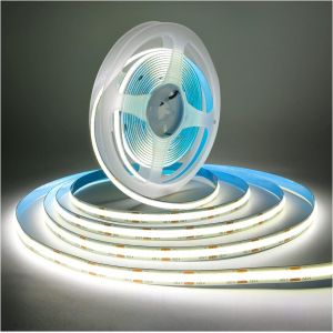 Ruban Led,Bande Led Cob Dc 12v 5m 320 Leds/M Total 1600 Leds Lumière Néon Blanc 6000k Bande Lumineuse Led Super Brillante Souple Pour Fête,Comptoir,Étagère,Décoration Intérieure - Neuf