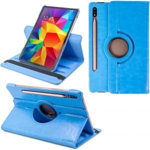 2.0 Etui Pour Samsung Galaxy Tab S7 11.0 Sm-T870 Sm-T875 Sm-T876 Coque De Protection Rotation 360° Smart Housse Cover Case Stand Auto Réveil/Sommeil - Bleu Clair - Neuf