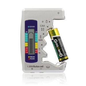 Testeur de Piles Universel, Testeur de Pile, Num&eacute;rique Testeur de Piles avec &Eacute;cran LCD sans Charge, Petit M&eacute;nage Testeur de Batterie pour Batterie 1,5V(AA AAA C D N Pile Bouton) 9V 6F22 - Neuf