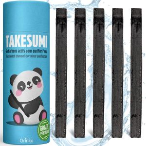 Binchotan Bio X5 - Charbon Actif Takesumi De Bambou Pour Purification De L'Eau - Filtration &Eacute;cologique Et Durable - Pack De 5 B&acirc;tons De Takesumi - Neuf