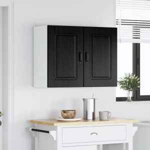 vidaXL Armoire de cuisine avec porte Kalmar Ch&ecirc;ne noir 80 x 31 x 60 cm - Neuf