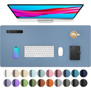 DDA-Sous-main, tapis de bureau en cuir PU, tapis de souris, protection de bureau antidérapante, bloc-notes de bureau étanche pour le bureau et la maison (80x40cm,Bleu denim) - Neuf